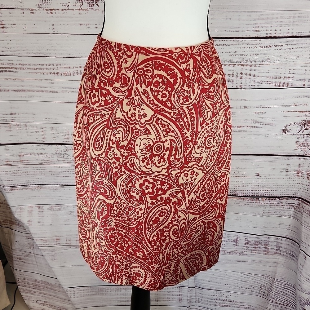 Ann Taylor women's silk wool blend midi skirt
